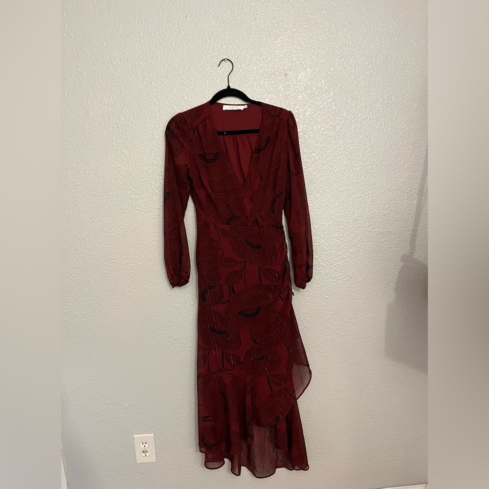 Women’s maxi long sleeve wrap floral dress